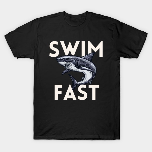 Funny Shark Tshirt For Swimmers T-Shirt by InnerMagic